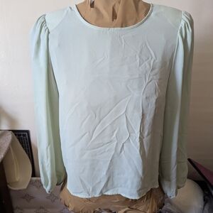 Shinestar Green Puff Sleeve Boxy Blouse